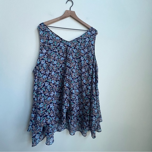 Lane Bryant Size 30/32 Swing Double Layer Floral Chiffon Tank Sleeveless Top - Picture 10 of 14
